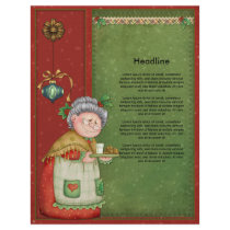 Beautiful, whimsical Mrs. Santa design letterhead