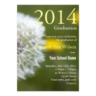 Beautiful white dandelion seed head graduation personalized announcement