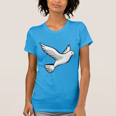 Beautiful white dove animation illustration t-shirts