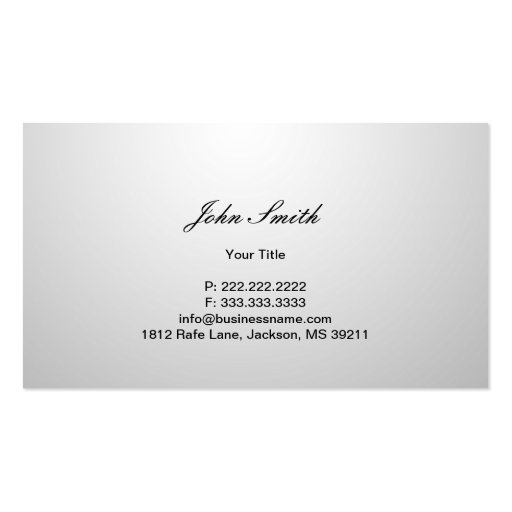 Beautiful White Grand Piano Music Business Card (back side)