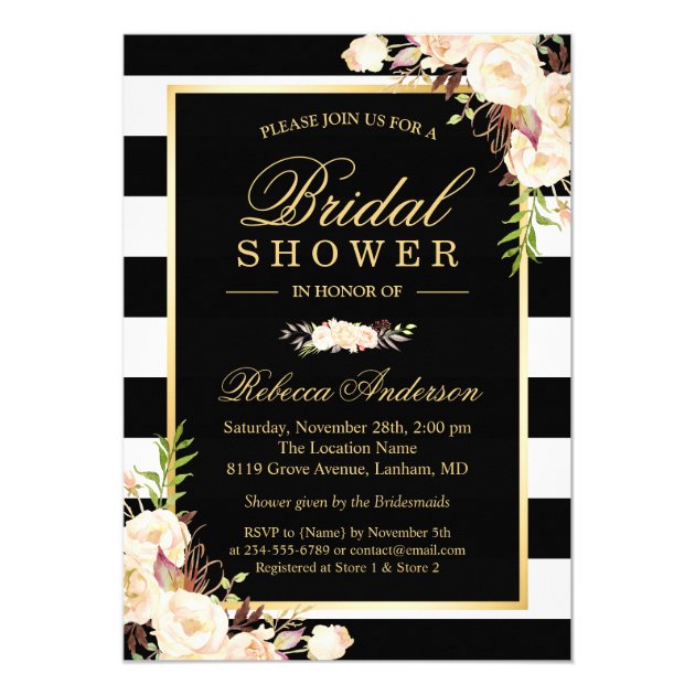 Beautiful White Ivory Flowers Winter Bridal Shower Card