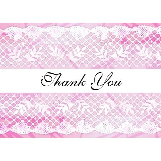 Beautiful White Lace Thank You Card card