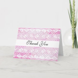 Beautiful White Lace Thank You Card card