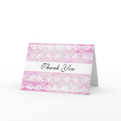 Beautiful White Lace Thank You Card card