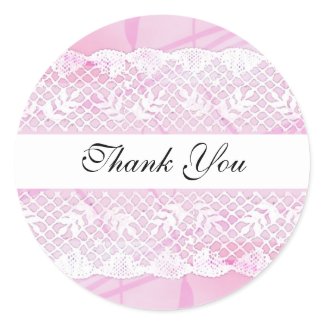 Beautiful White Lace Thank You Sticker sticker