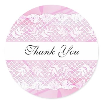 Beautiful White Lace Thank You Sticker sticker