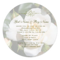 Beautiful white rose flower engagement party invitations