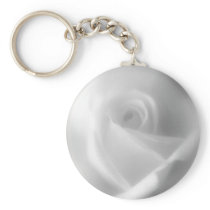 Beautiful White Rose Key Chain