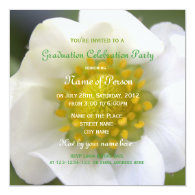 Beautiful white strawberry flower graduation party custom invites