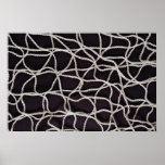 Beautiful White string on black background Posters