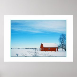 Beautiful Winter Farm Poster
