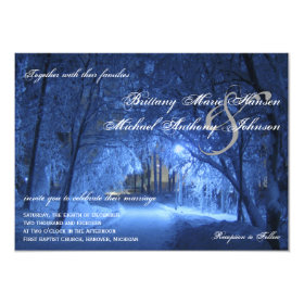 Beautiful Winter Holiday Snow Wedding Invitations 4.5