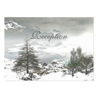 Beautiful Winter Mountain Wedding Reception Cards Business Cards