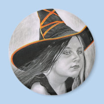 Beautiful Witch Halloween Magnet magnets