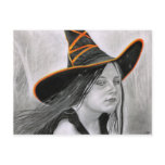 Beautiful Witch Halloween Postcard