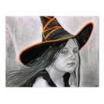 Beautiful Witch Halloween Postcard