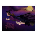 Beautiful Witch Painting Samhain Postcard