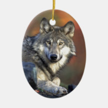 Beautiful Wolf Christmas Tree Ornaments