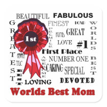 Beautiful Word Collage Worlds Best Mom Stickers