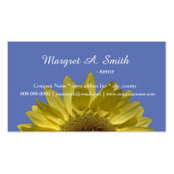 Beautiful yellow sunflower in blue professional business card templates