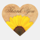Beautiful yellow sunflower thank you stickers