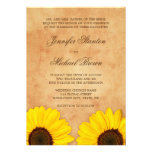 Beautiful yellow sunflowers wedding invitation