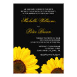 Beautiful yellow sunflowers wedding invitation