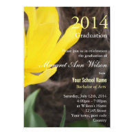 Beautiful yellow tulip flower graduation personalized invite