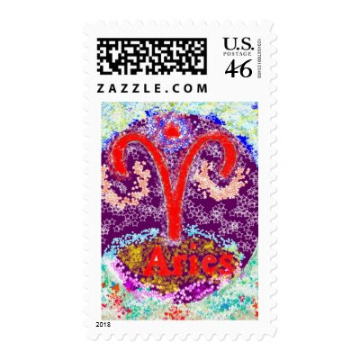 Beautiful ZODIAC Symbol ARIES Stamp by doonagiri