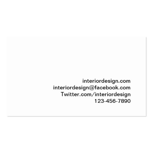 Beautifully decorated interior business card (back side)