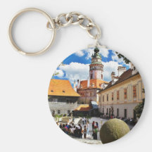 Beautifully Painted Tower In Cesky Krumlov Town Keychain