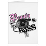 Beauty and the Bass girls EDM bass music logo cards