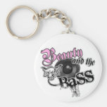 Beauty and the Bass girls EDM bass music logo keychains