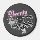 Beauty and the Bass girls EDM bass music logo magnets