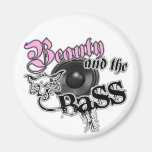 Beauty and the Bass girls EDM bass music logo magnets