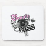Beauty and the Bass girls EDM bass music logo mousepads