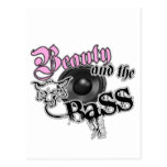 Beauty and the Bass girls EDM bass music logo postcards
