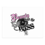 Beauty and the Bass girls EDM bass music logo postcards