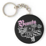 Beauty and the BASS Trance Electro techno Rave DJ Key Chain