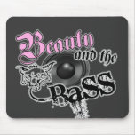 Beauty and the BASS Trance Electro techno Rave DJ Mousepads