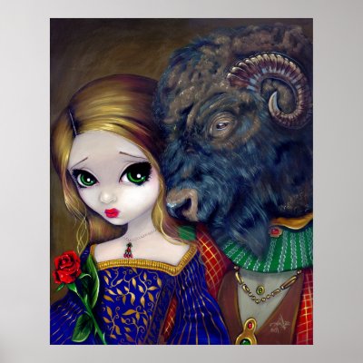 Beauty and the Beast gothic fairy tale Art Print by strangeling