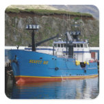Beauty Bay, Crab Boat in Dutch Harbor, Alaska Square Sticker