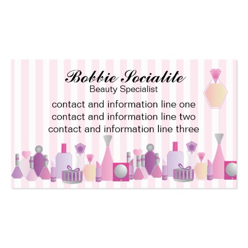 Beauty Bottles Business Card Templates (front side)