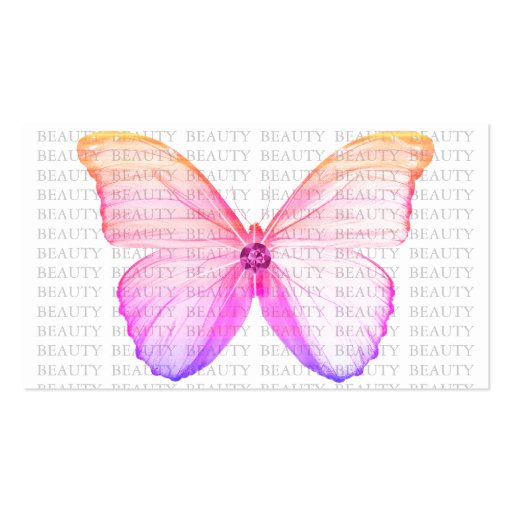Beauty Business Card Colorful Butterfly (front side)