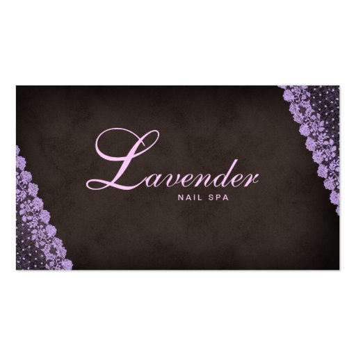 Beauty Business Card Lace Nail Salon Purple (front side)
