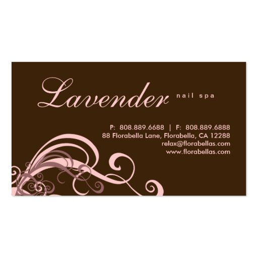 Beauty Business Card Modern Swirl Nail Salon Pi (back side)