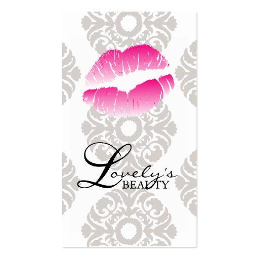 Beauty Business Cards Lips Makeup Pink (front side)