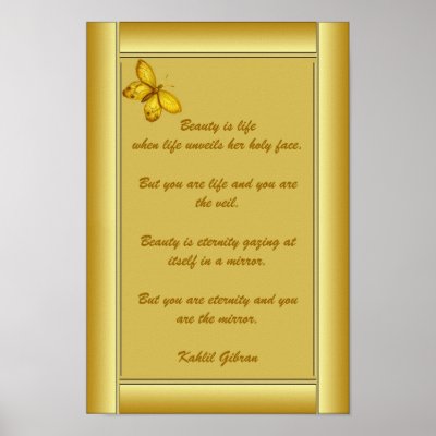 Beauty by Kahlil Gibran Print by Motivators