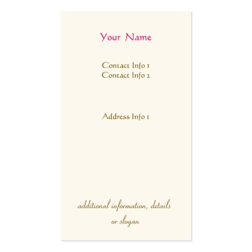 Beauty Consultant Business Card Template (back side)