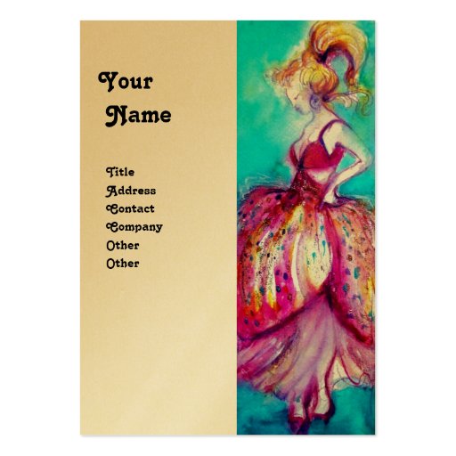 BEAUTY FASHION red pink blue green gold Business Card (front side)